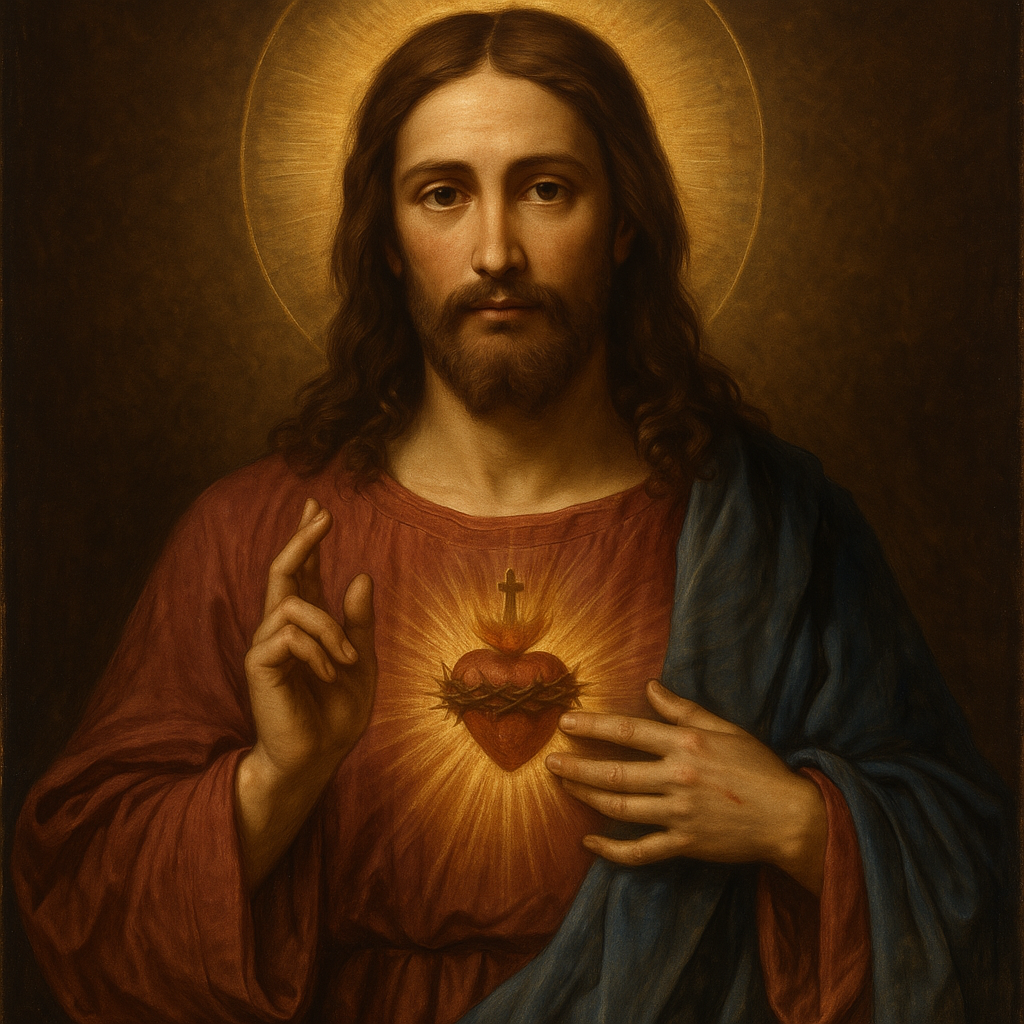 Traditional Western Jesus - Classic portrayal with flowing robes